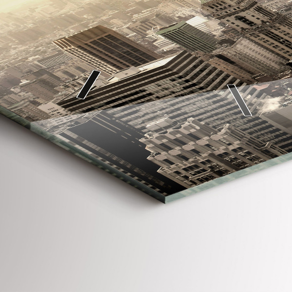 Horizontale Uhr mit motiv Türme in New York