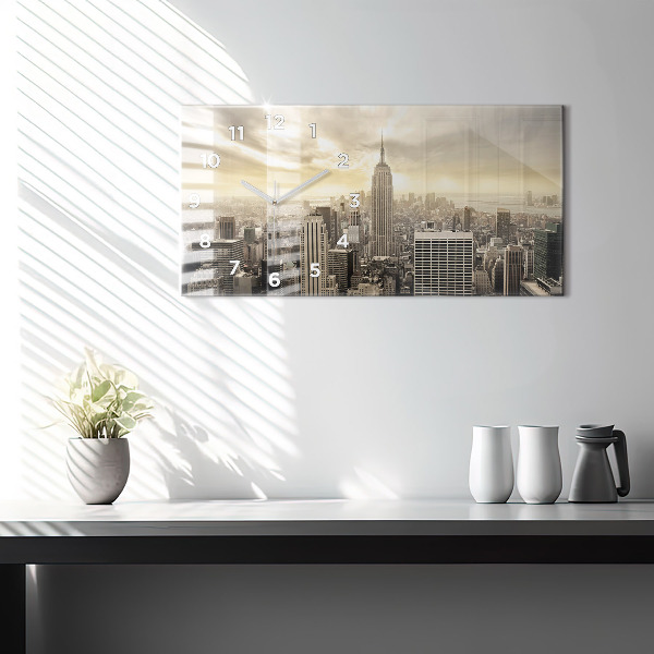 Horizontale Uhr mit motiv Türme in New York