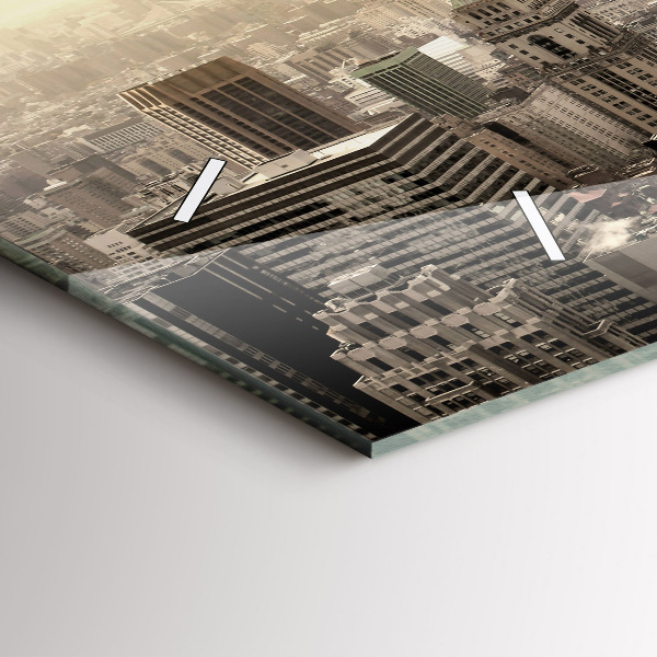 Horizontale Uhr mit motiv Türme in New York