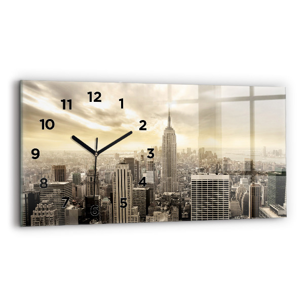 Horizontale Uhr mit motiv Türme in New York