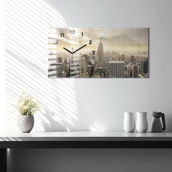 Horizontale Uhr mit motiv Türme in New York