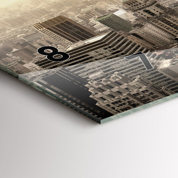 Horizontale Uhr mit motiv Türme in New York