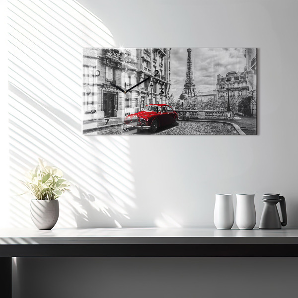 Horizontale Uhr mit motiv Altes Auto Stadt