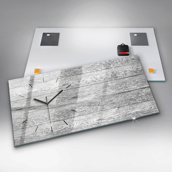 Horizontale Uhr mit motiv Holztafeln
