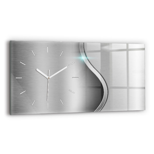 Horizontale Uhr mit motiv Graues Metall Abstraktion