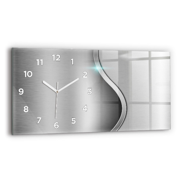 Horizontale Uhr mit motiv Graues Metall Abstraktion