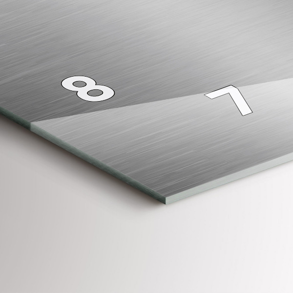 Horizontale Uhr mit motiv Graues Metall Abstraktion