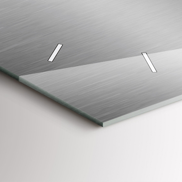 Horizontale Uhr mit motiv Graues Metall Abstraktion