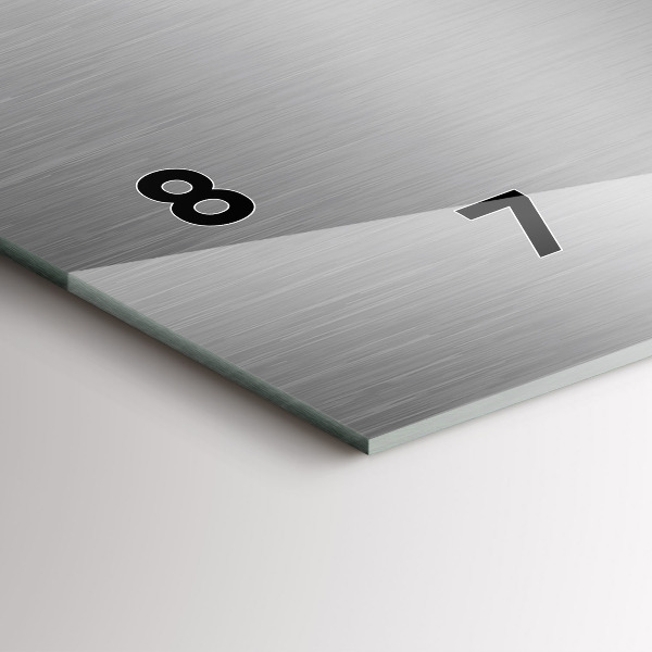 Horizontale Uhr mit motiv Graues Metall Abstraktion