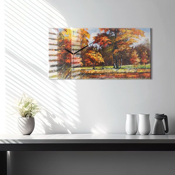 Horizontale Uhr Herbstlandschaft mit Fluss