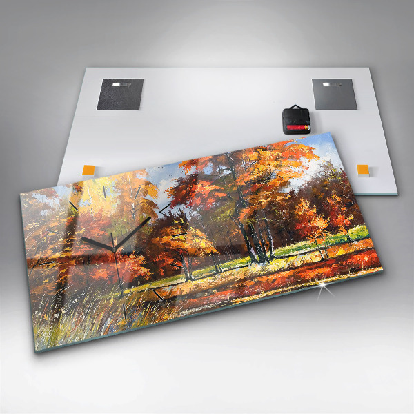 Horizontale Uhr Herbstlandschaft mit Fluss