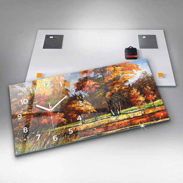 Horizontale Uhr Herbstlandschaft mit Fluss