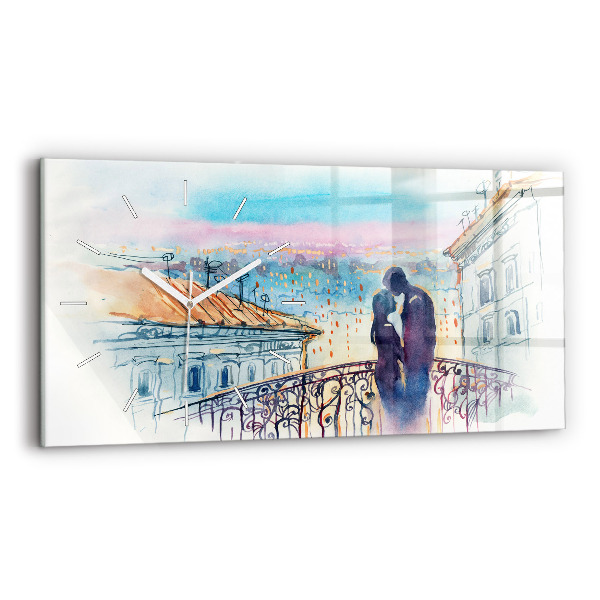 Horizontale Uhr Menschen auf Aquarell