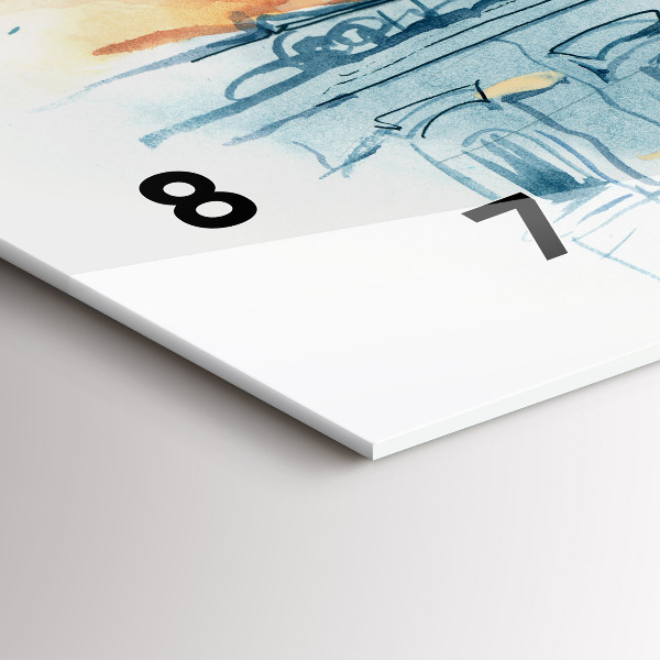 Horizontale Uhr Menschen auf Aquarell