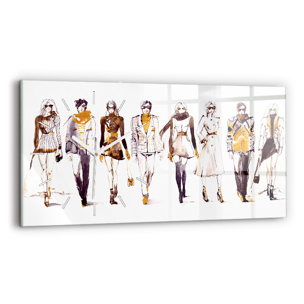 Horizontale Uhr mit motiv Frau und Mann