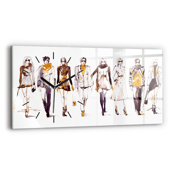 Horizontale Uhr mit motiv Frau und Mann