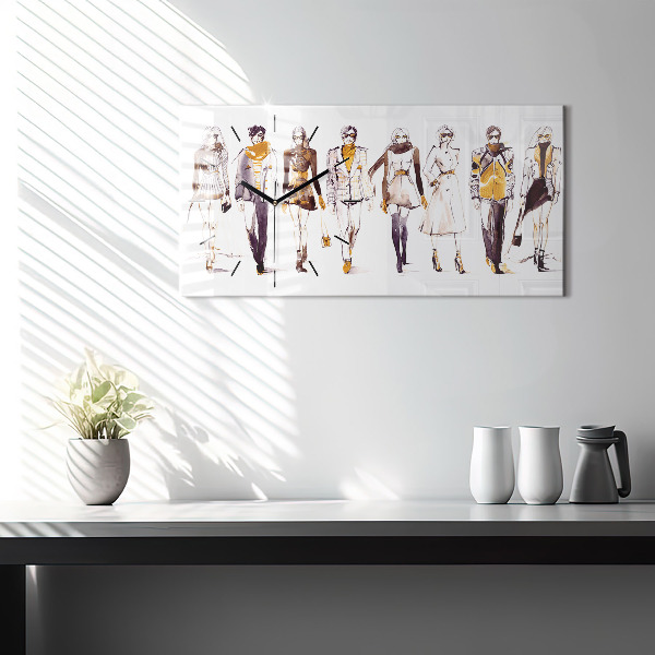 Horizontale Uhr mit motiv Frau und Mann