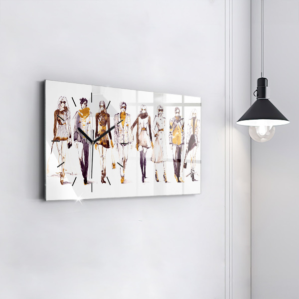 Horizontale Uhr mit motiv Frau und Mann