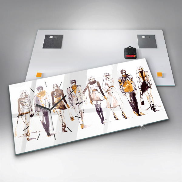 Horizontale Uhr mit motiv Frau und Mann