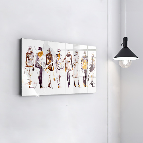 Horizontale Uhr mit motiv Frau und Mann