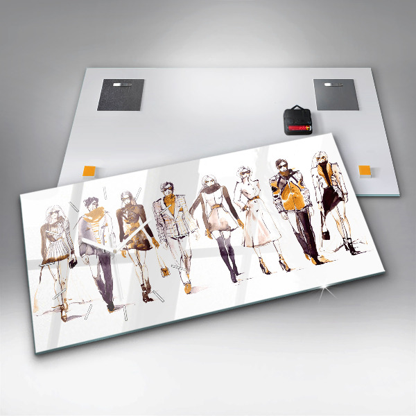 Horizontale Uhr mit motiv Frau und Mann