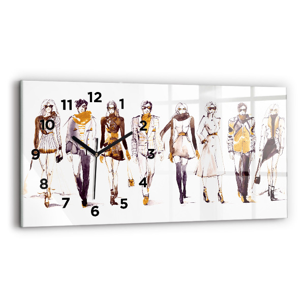 Horizontale Uhr mit motiv Frau und Mann