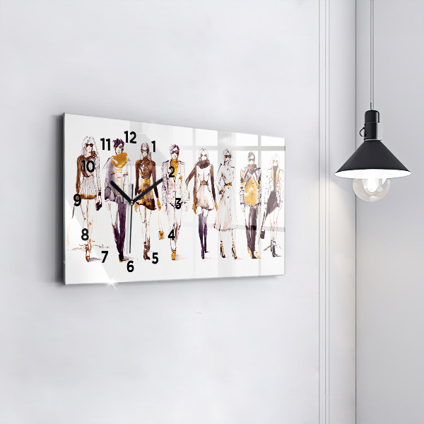 Horizontale Uhr mit motiv Frau und Mann