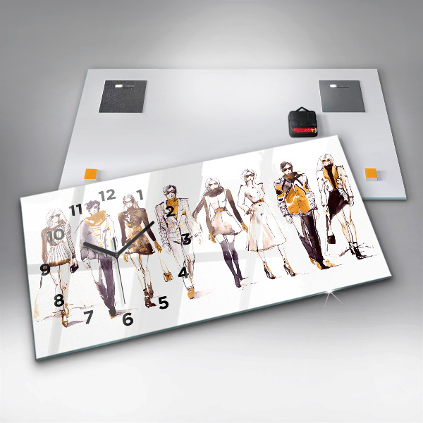 Horizontale Uhr mit motiv Frau und Mann