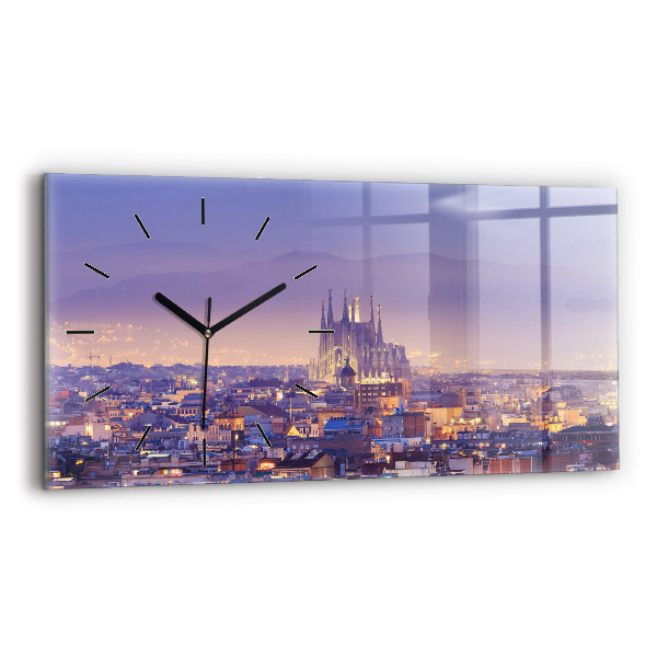Horizontale Uhr mit motiv Ansicht von Barcelona