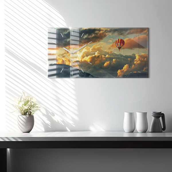 Horizontale Uhr mit motiv Ballonfahrt in den Wolken