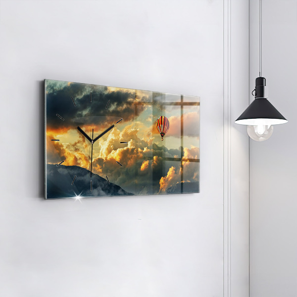 Horizontale Uhr mit motiv Ballonfahrt in den Wolken
