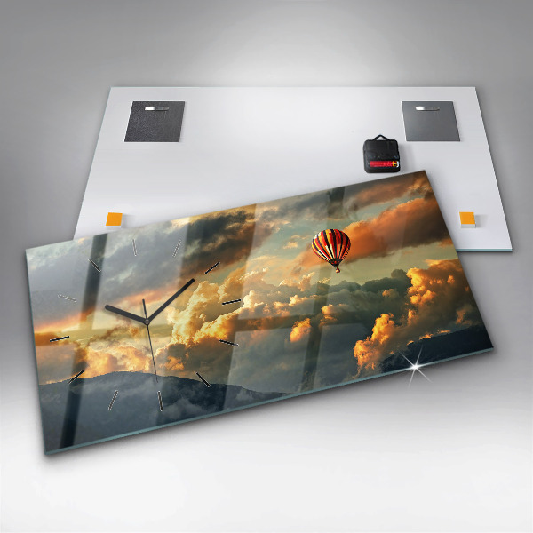 Horizontale Uhr mit motiv Ballonfahrt in den Wolken