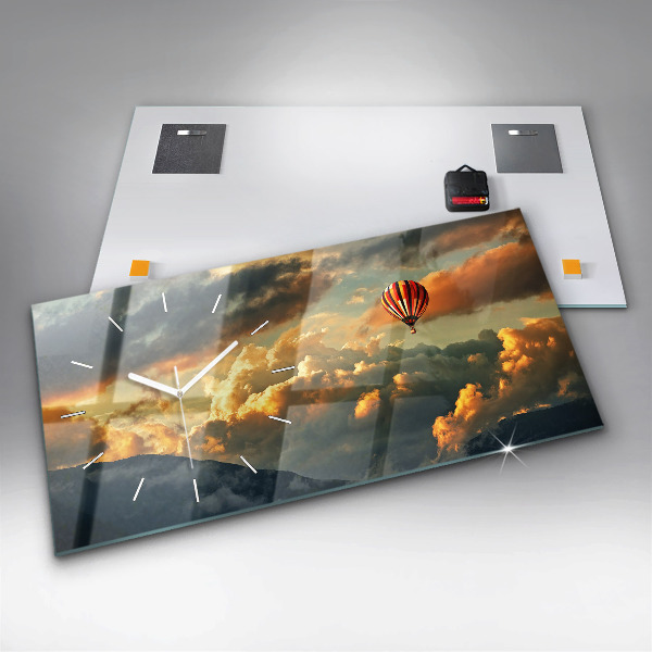 Horizontale Uhr mit motiv Ballonfahrt in den Wolken