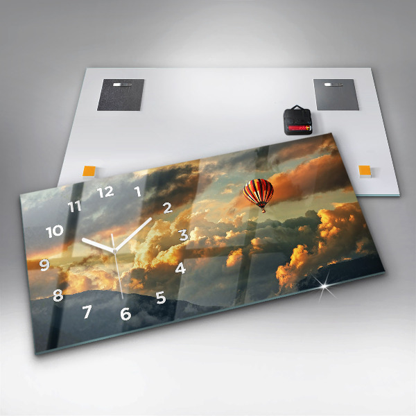 Horizontale Uhr mit motiv Ballonfahrt in den Wolken