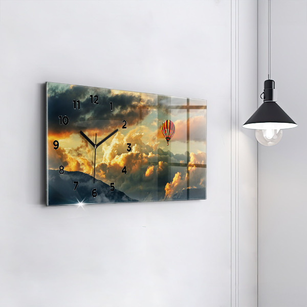 Horizontale Uhr mit motiv Ballonfahrt in den Wolken