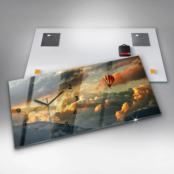 Horizontale Uhr mit motiv Ballonfahrt in den Wolken