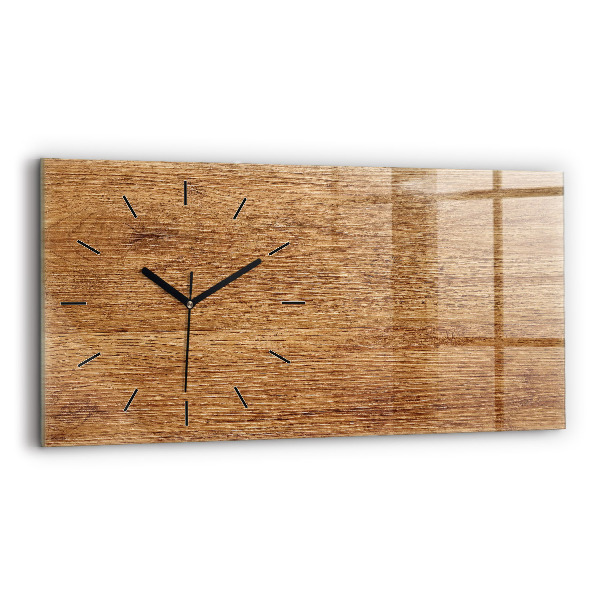 Horizontale Uhr mit motiv Helles Holz