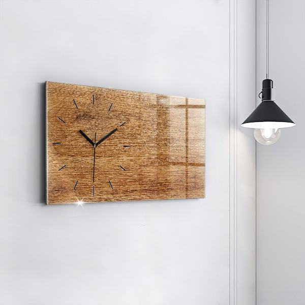 Horizontale Uhr mit motiv Helles Holz