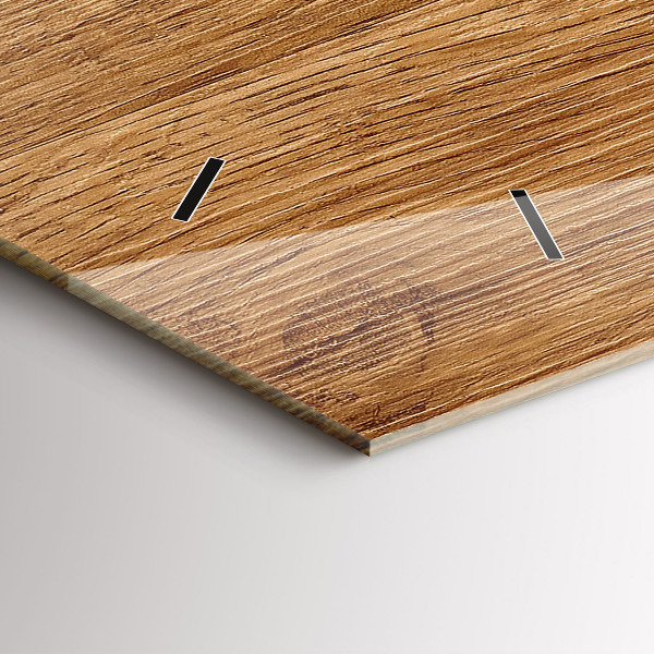 Horizontale Uhr mit motiv Helles Holz