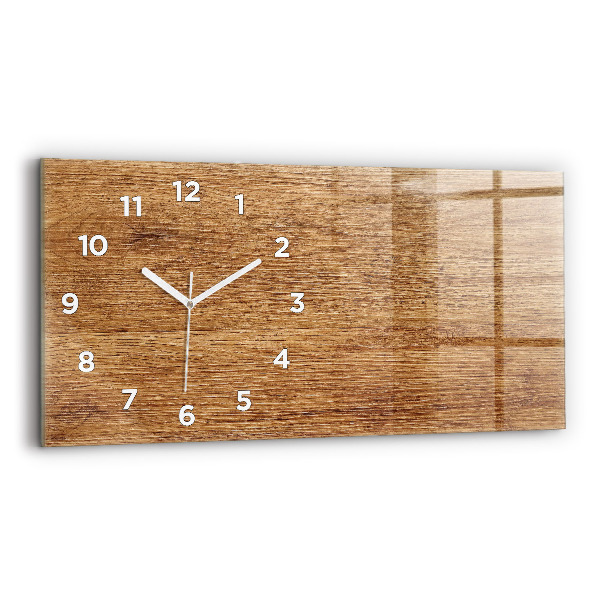 Horizontale Uhr mit motiv Helles Holz