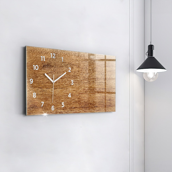 Horizontale Uhr mit motiv Helles Holz