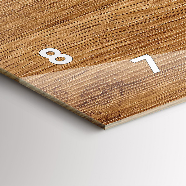 Horizontale Uhr mit motiv Helles Holz