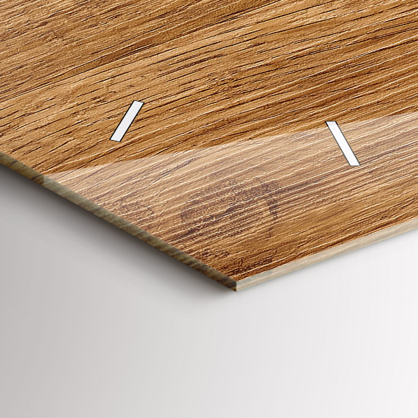 Horizontale Uhr mit motiv Helles Holz