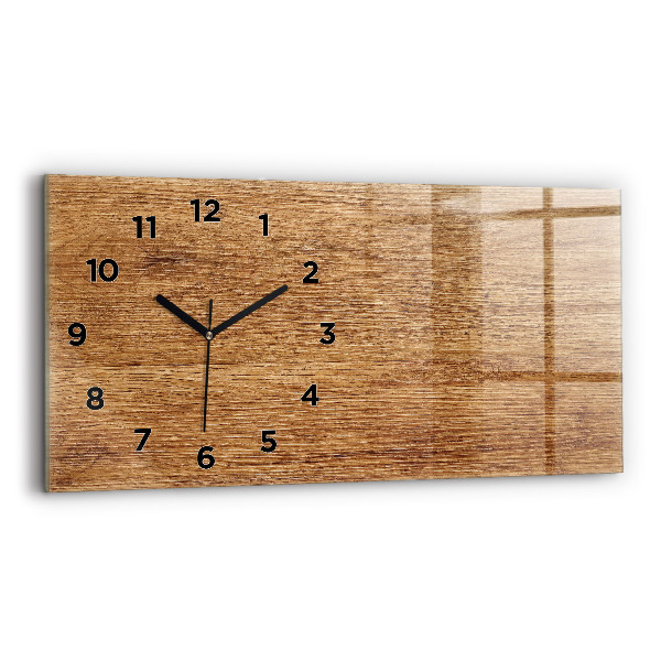 Horizontale Uhr mit motiv Helles Holz