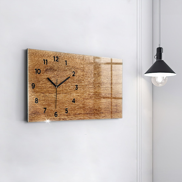 Horizontale Uhr mit motiv Helles Holz