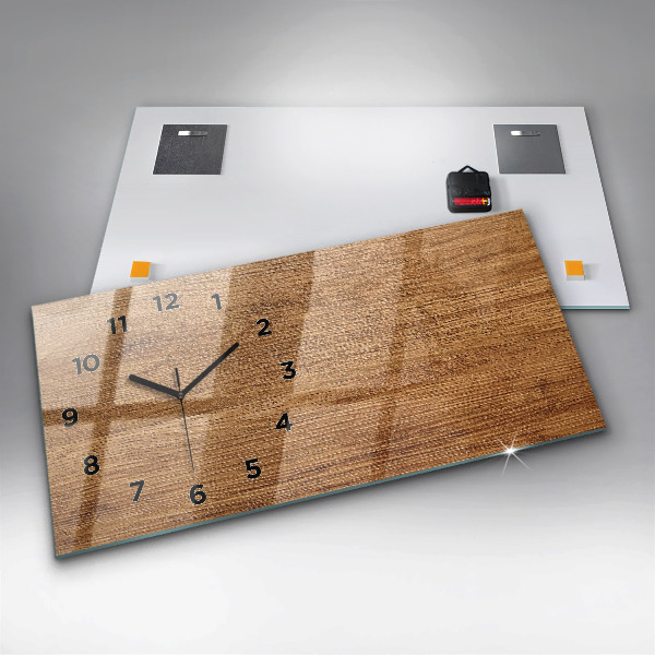 Horizontale Uhr mit motiv Helles Holz