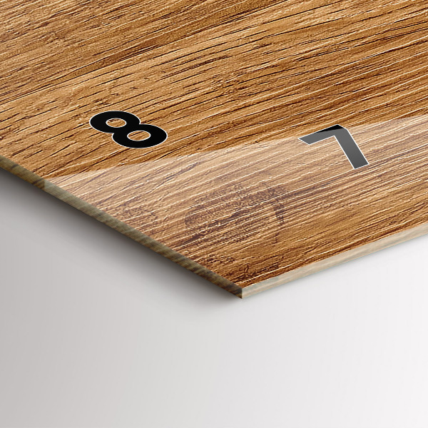 Horizontale Uhr mit motiv Helles Holz