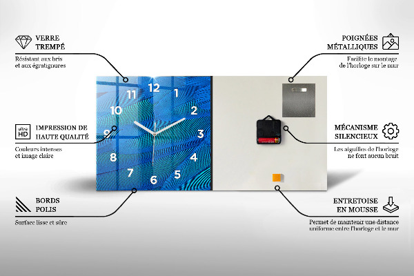Horizontale Uhr mit motiv Dekoratives Holz