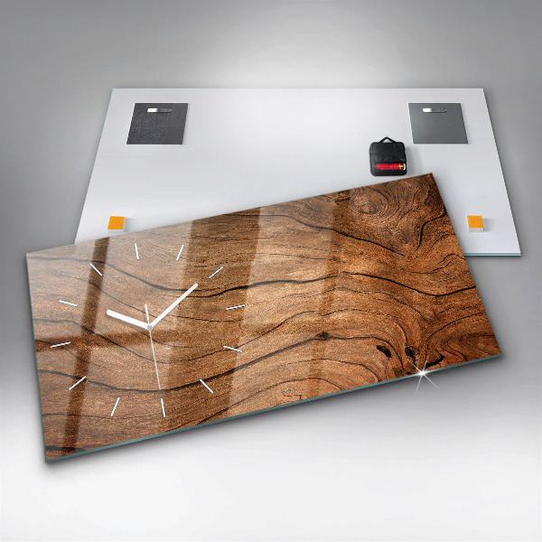 Horizontale Uhr mit motiv Altes Holz