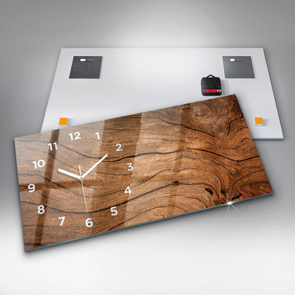 Horizontale Uhr mit motiv Altes Holz